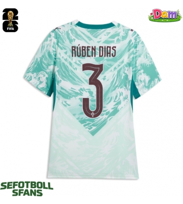 Portugal Ruben Dias #3 Bortatröja Kvinnor VM 2026 Kortärmad